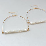 Mother of Pearl U Bar Earrings