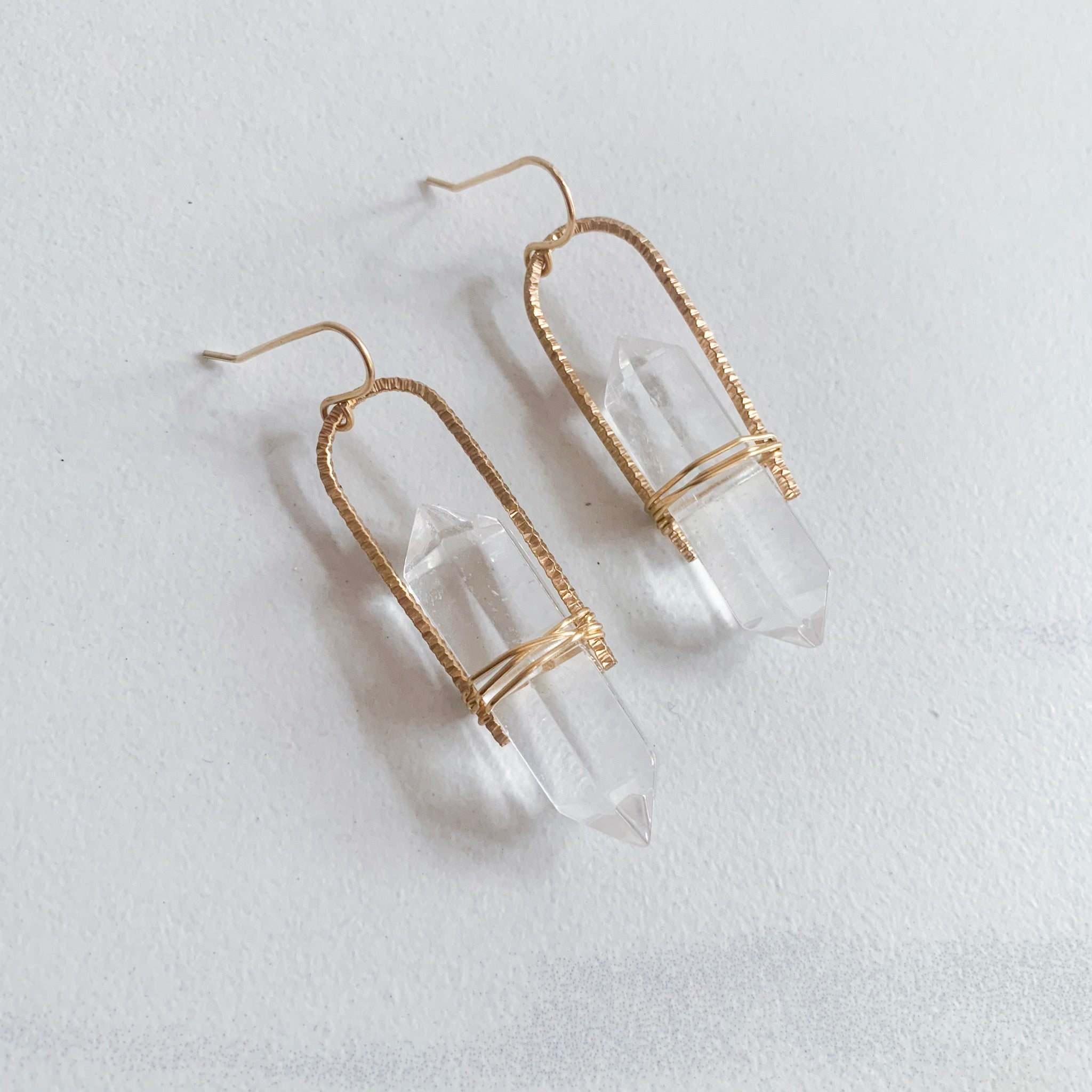 Clear hot sale quartz earrings