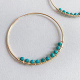 Micro Bead Hoops in Turquoise
