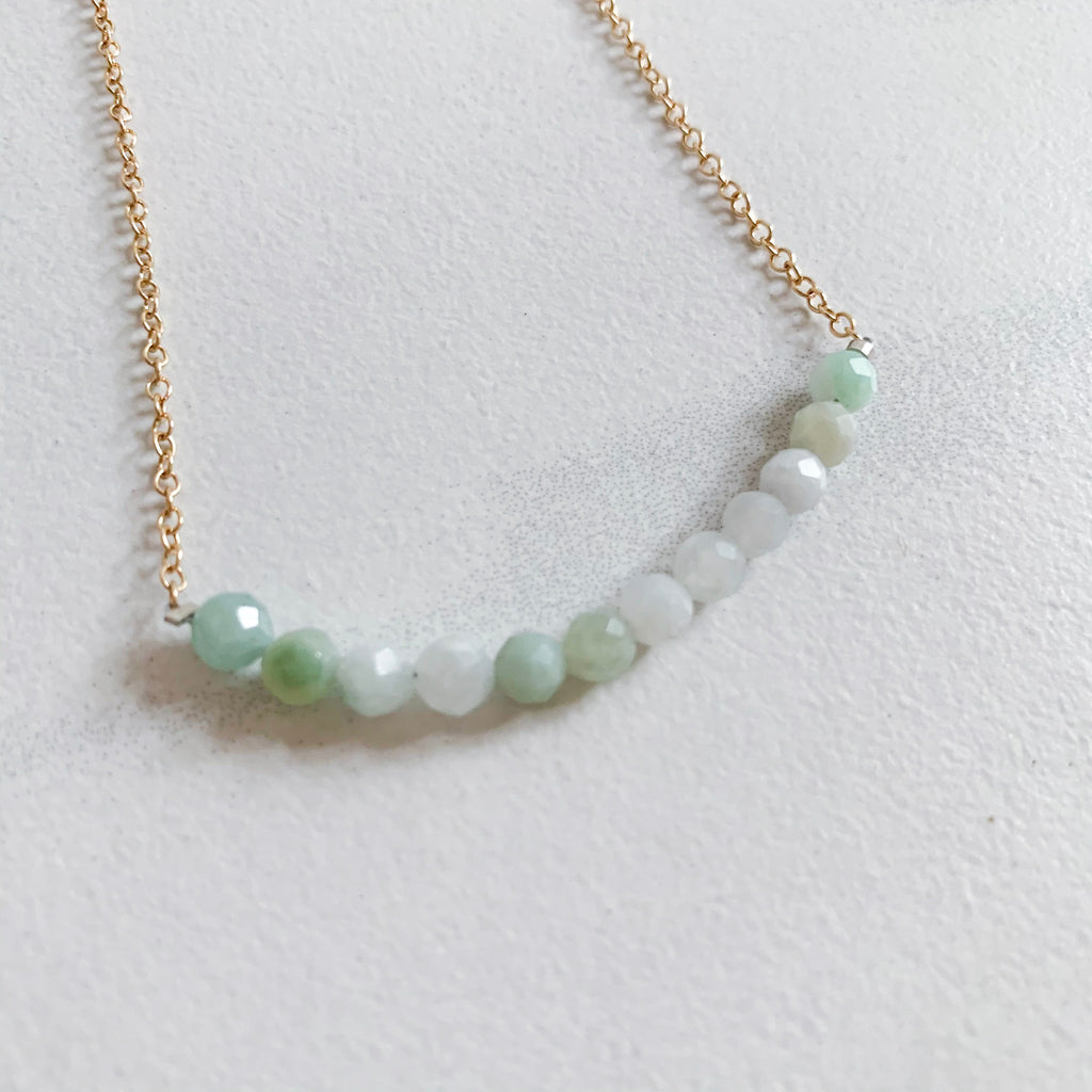 Gold Filled Jade Necklace with Pearl, Tiny Jade and Pearl Pendant – Shanali  Jewelry