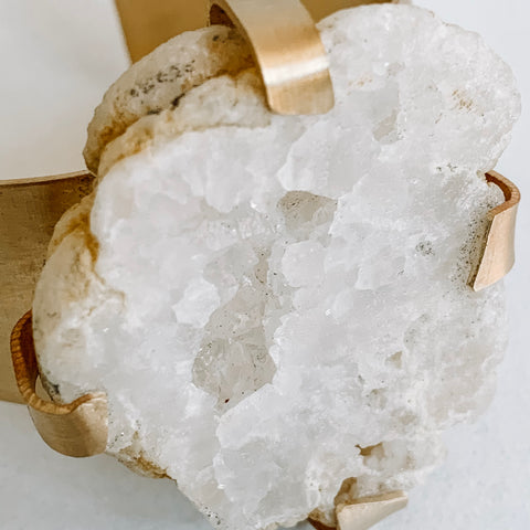 White Geode Stone Cuff