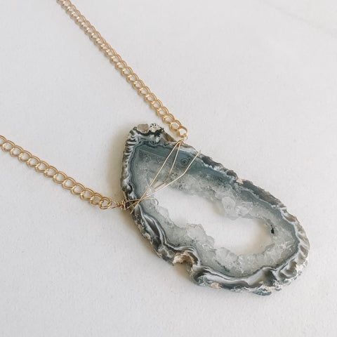 Large Fancy Geode Necklace #1