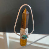 Tiger Eye and Turquoise Rollerball Necklace