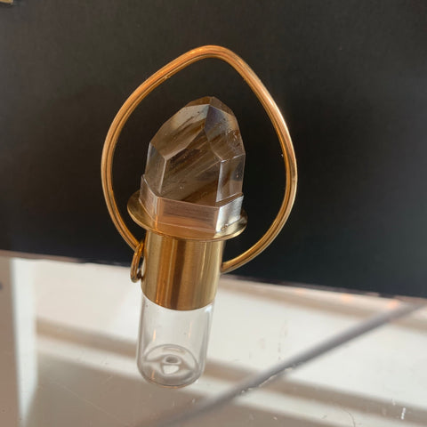 Rutilated Quartz Rollerball Necklace