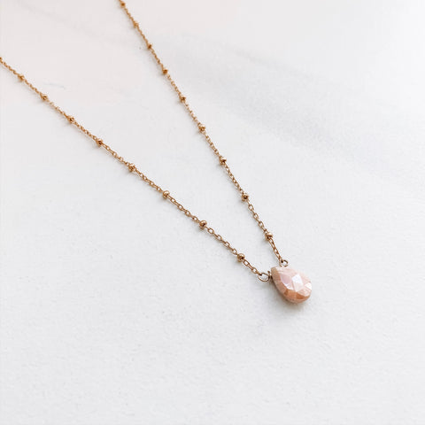 TEARDROP NECKLACE: PINK AUSTRALIAN OPAL