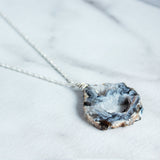 Long Wire Wrapped Geode Necklace-M.Liz Jewelry