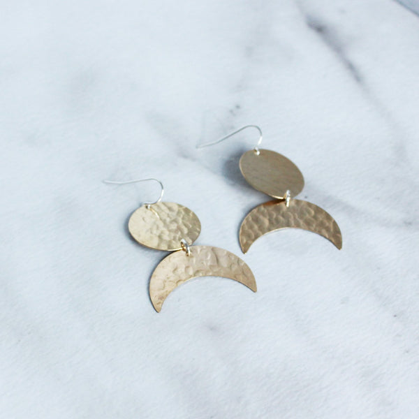 The Disc and Crescent Earrings-M.Liz Jewelry